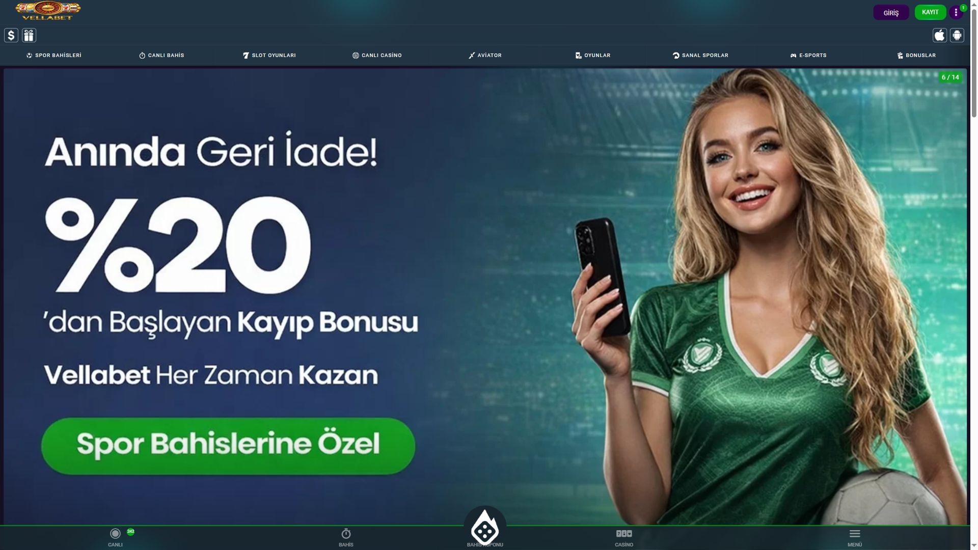 Vellabet — Homepage (Desktop)