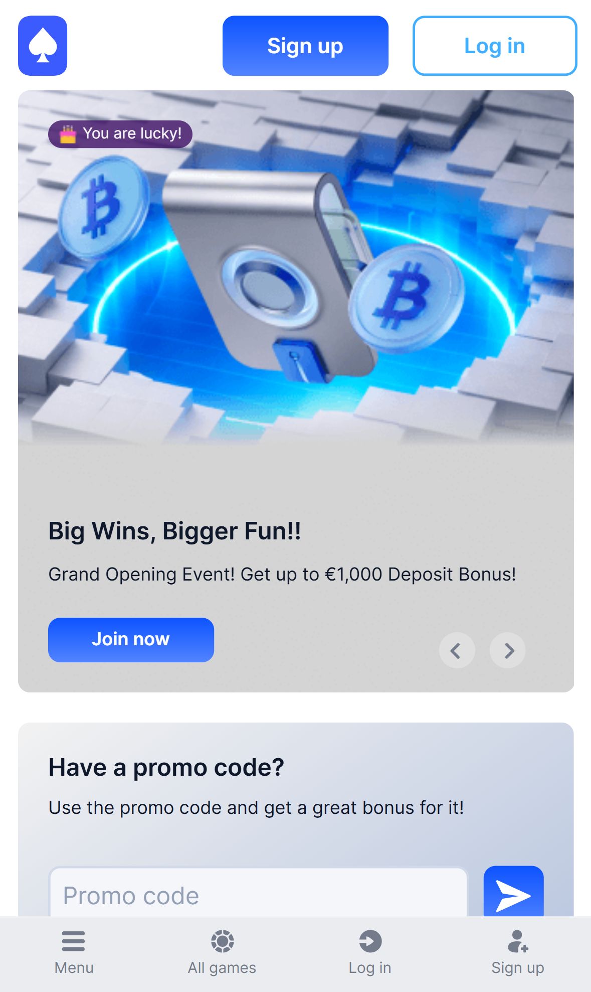 Betto Games — Homepage (Mobile)