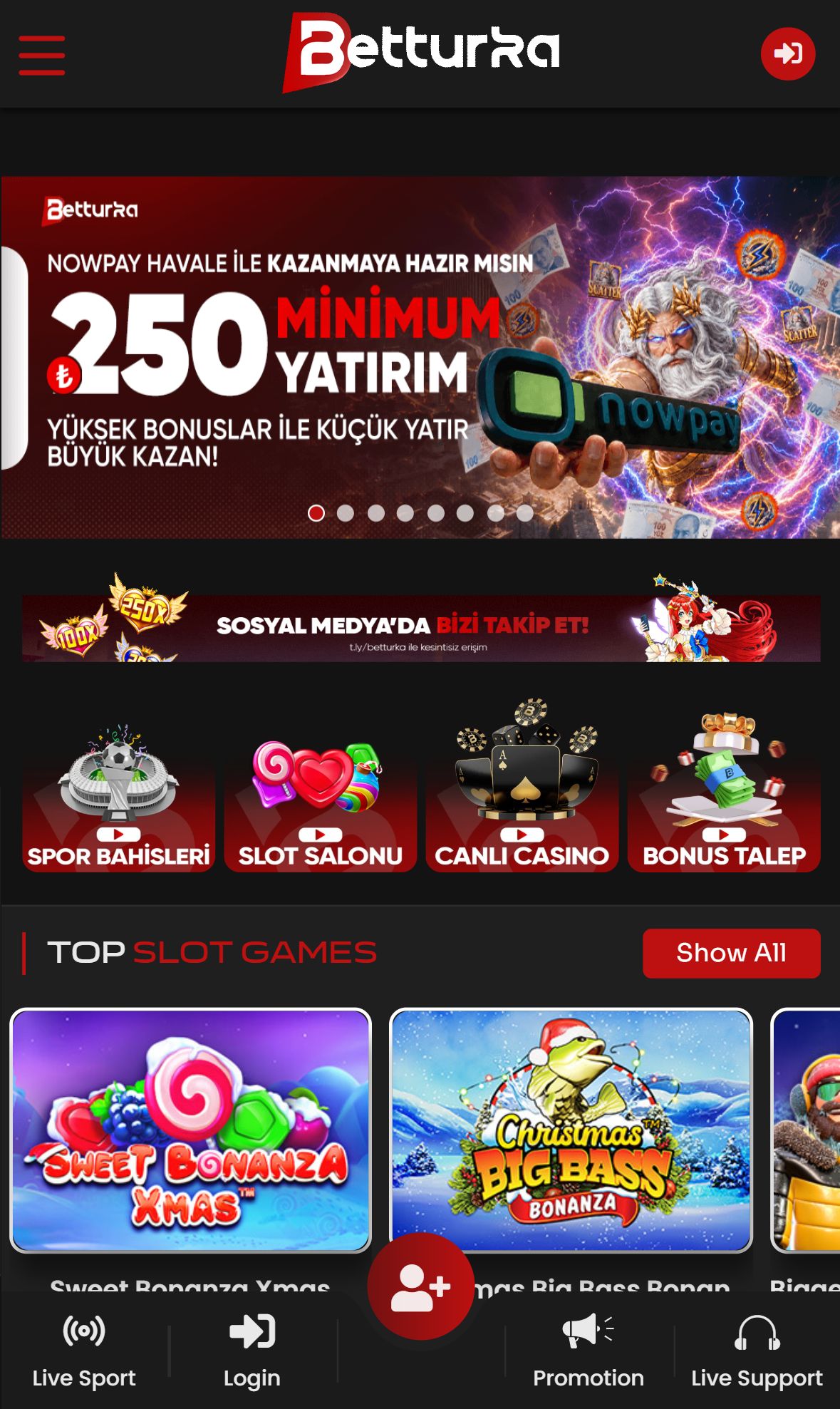 BetTurka — Homepage (Mobile)