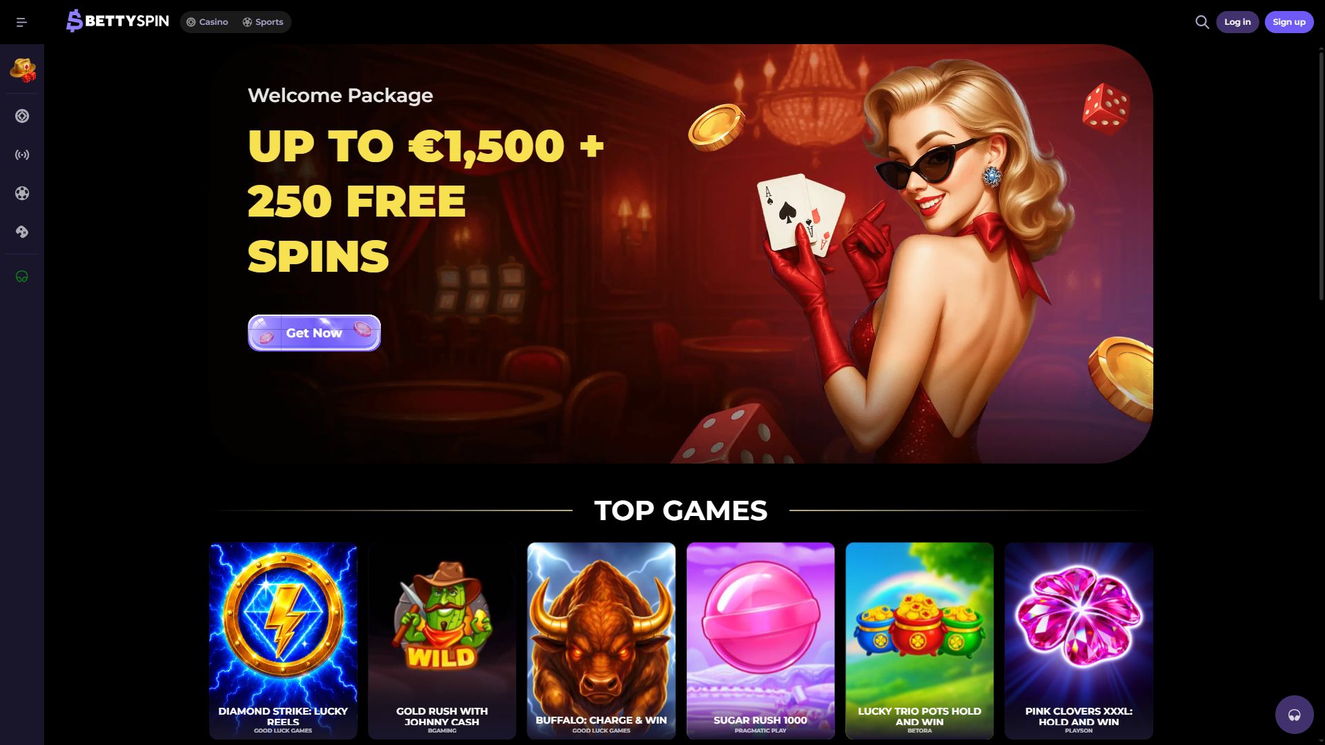 Bettyspin — Homepage (Desktop)