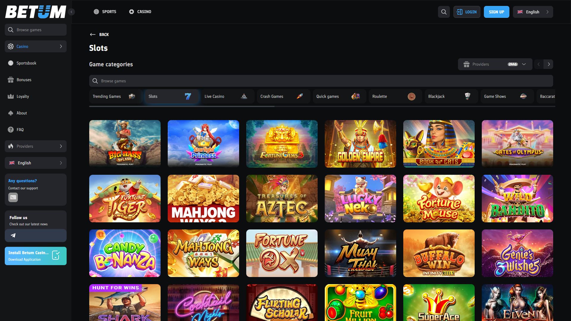 Betum — Lobby (Desktop)