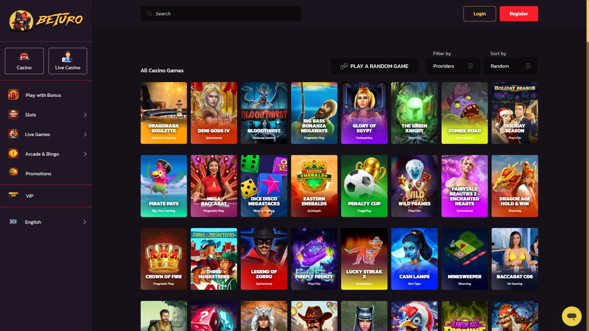 Beturo — Lobby (Desktop)