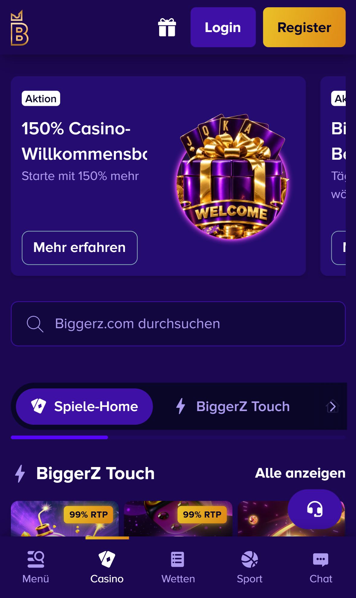 BiggerZ — Lobby (Mobil)