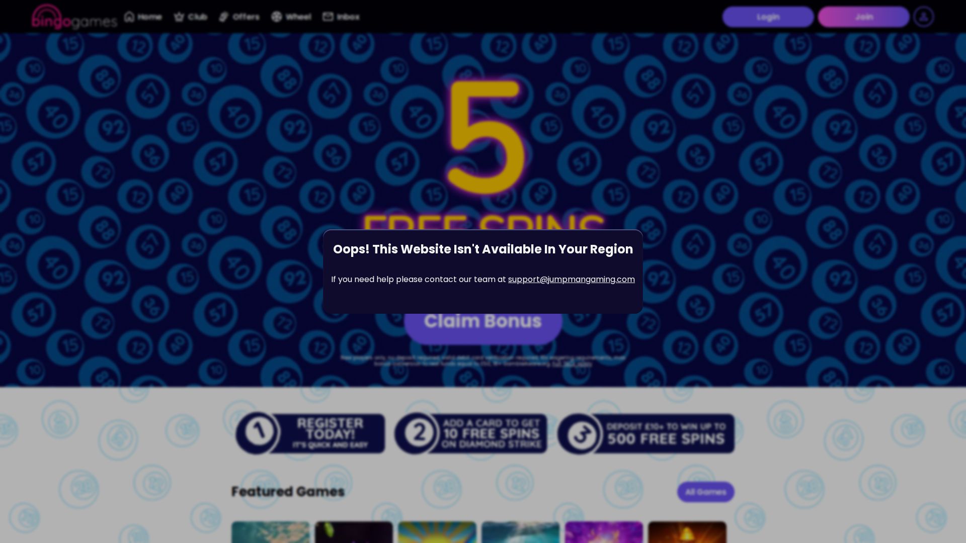 BingoGames — Startseite (Desktop)