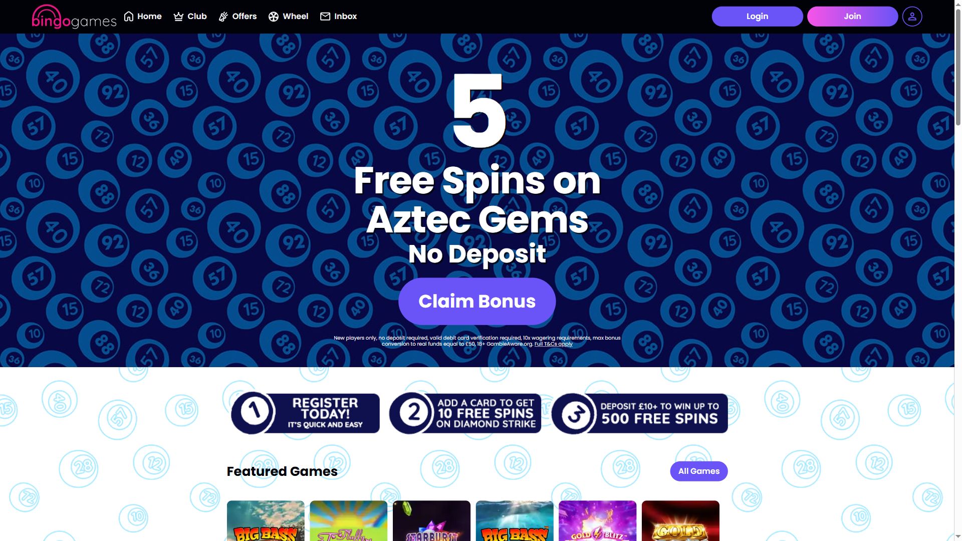 BingoGames — Homepage (Desktop)