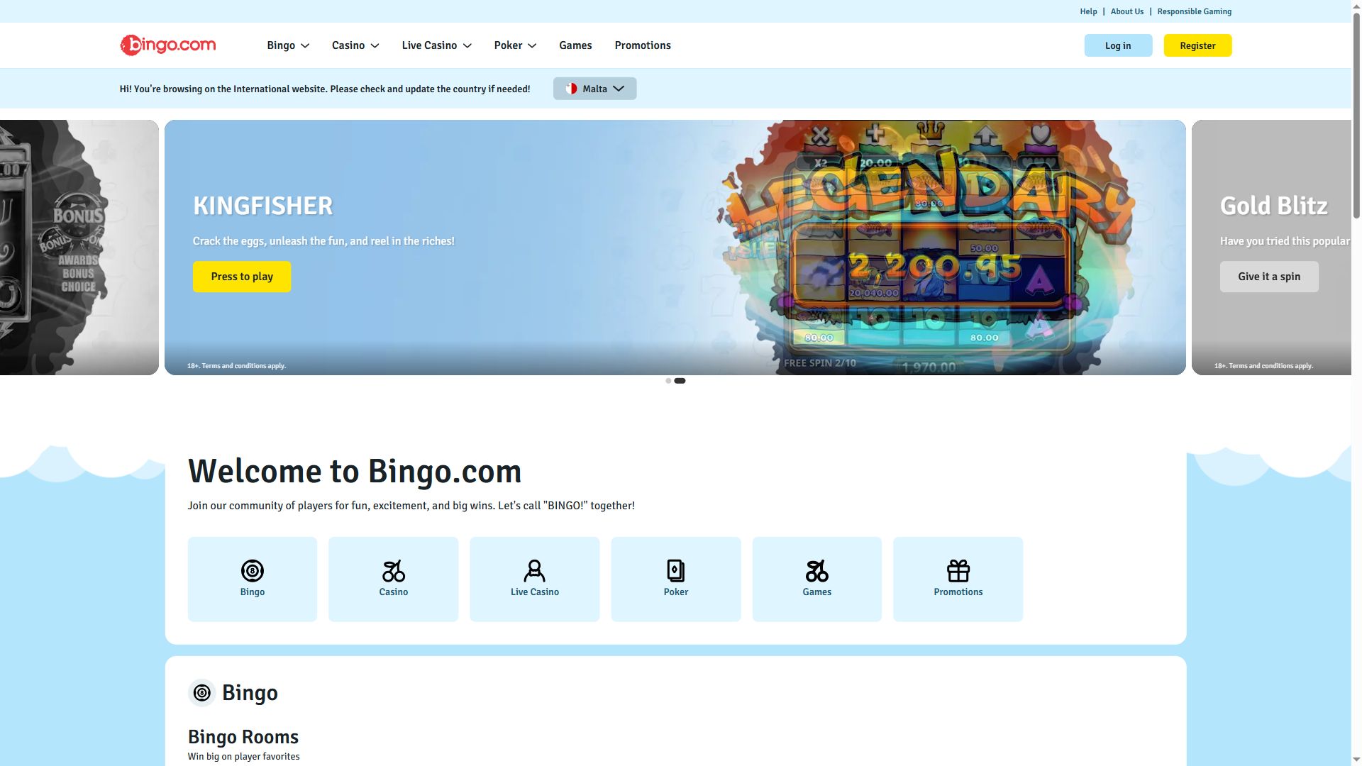 Bingo.com — Homepage (Desktop)