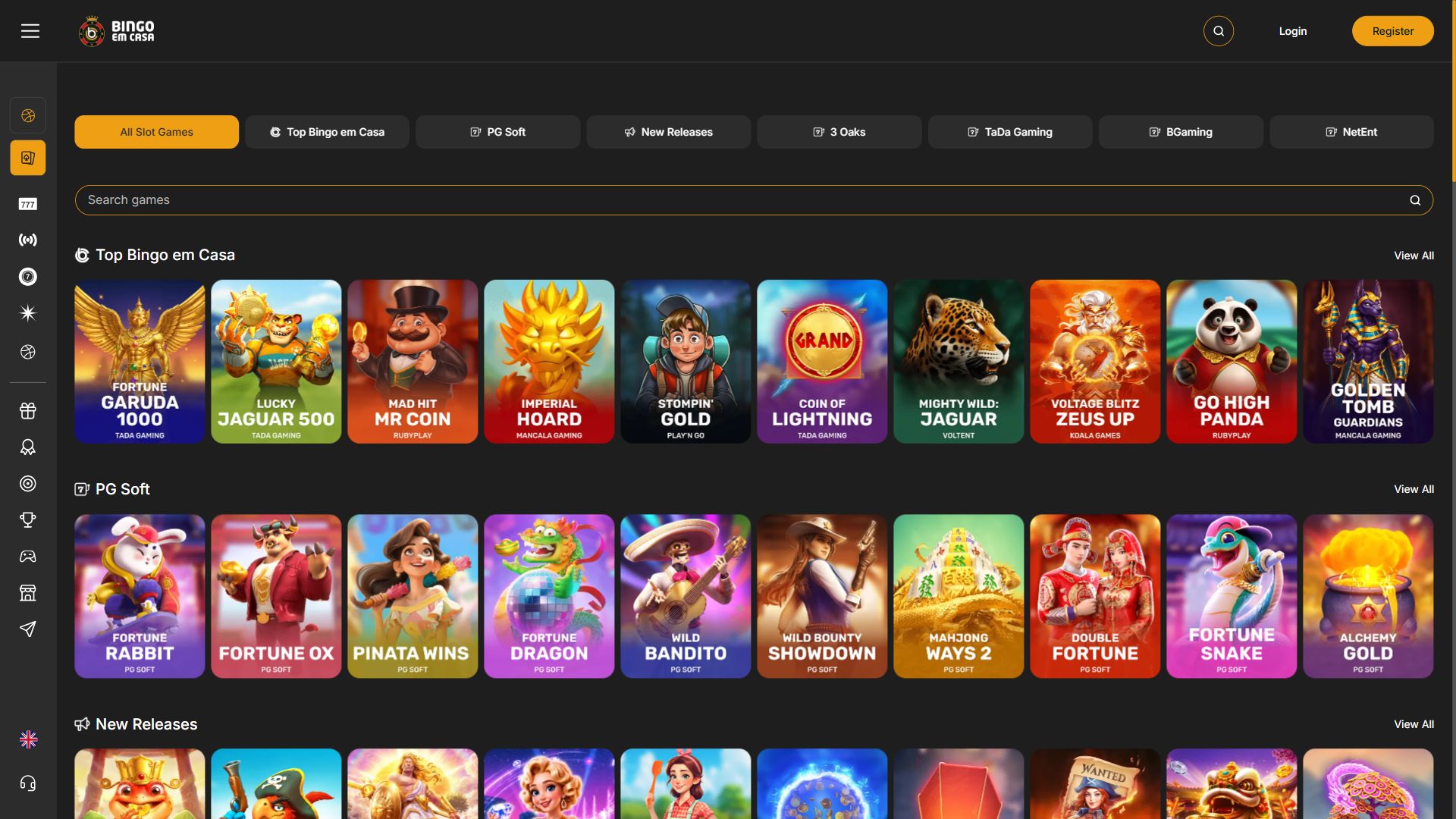 Bingoemcasa — Lobby (Desktop)