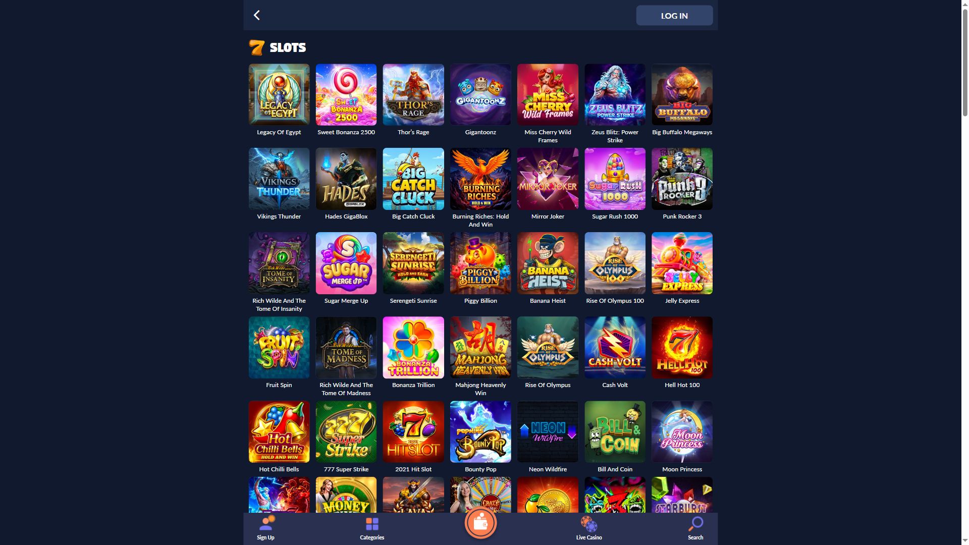 Bison Casino — Lobby (Desktop)