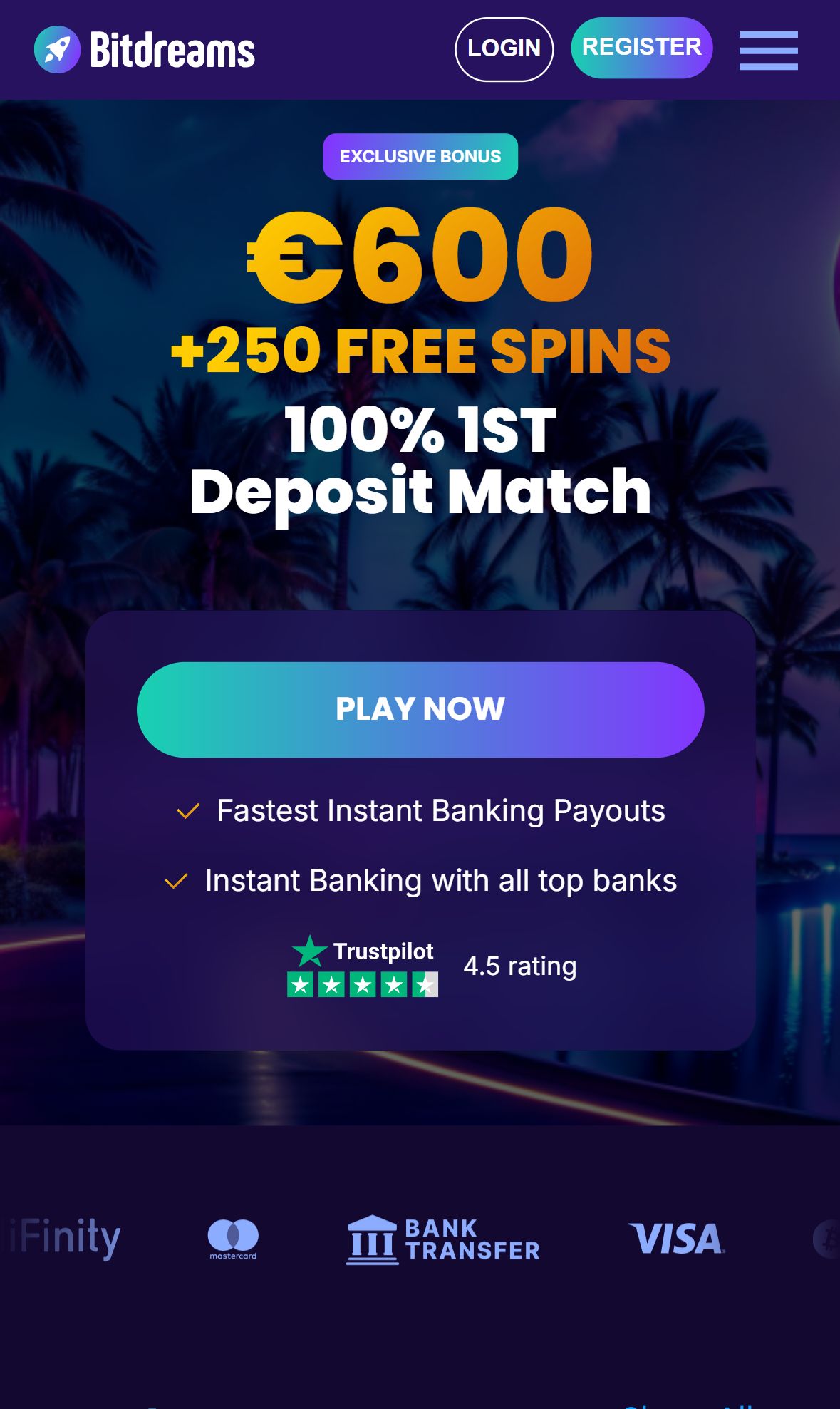 Bitdreams — Homepage (Mobile)