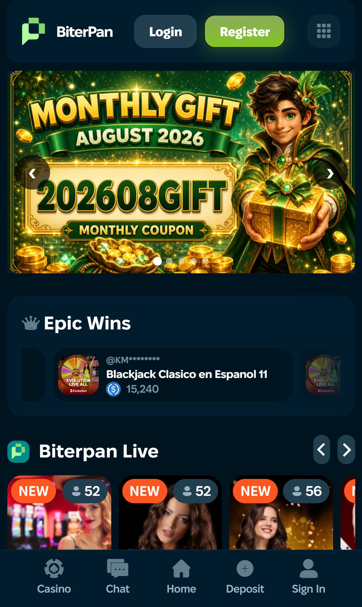 Biterpan — Homepage (Mobile)