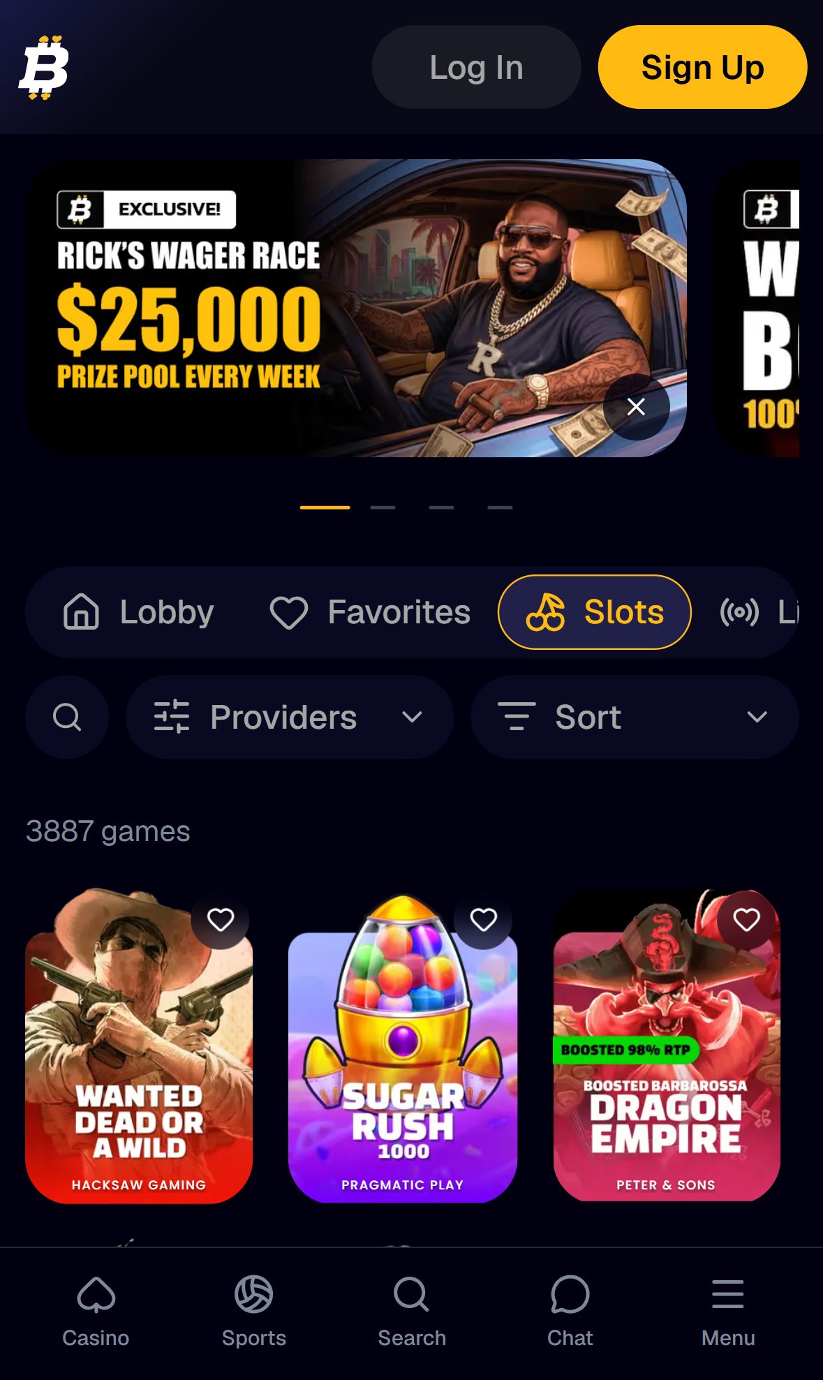 BitFortune — Lobby (Mobile)