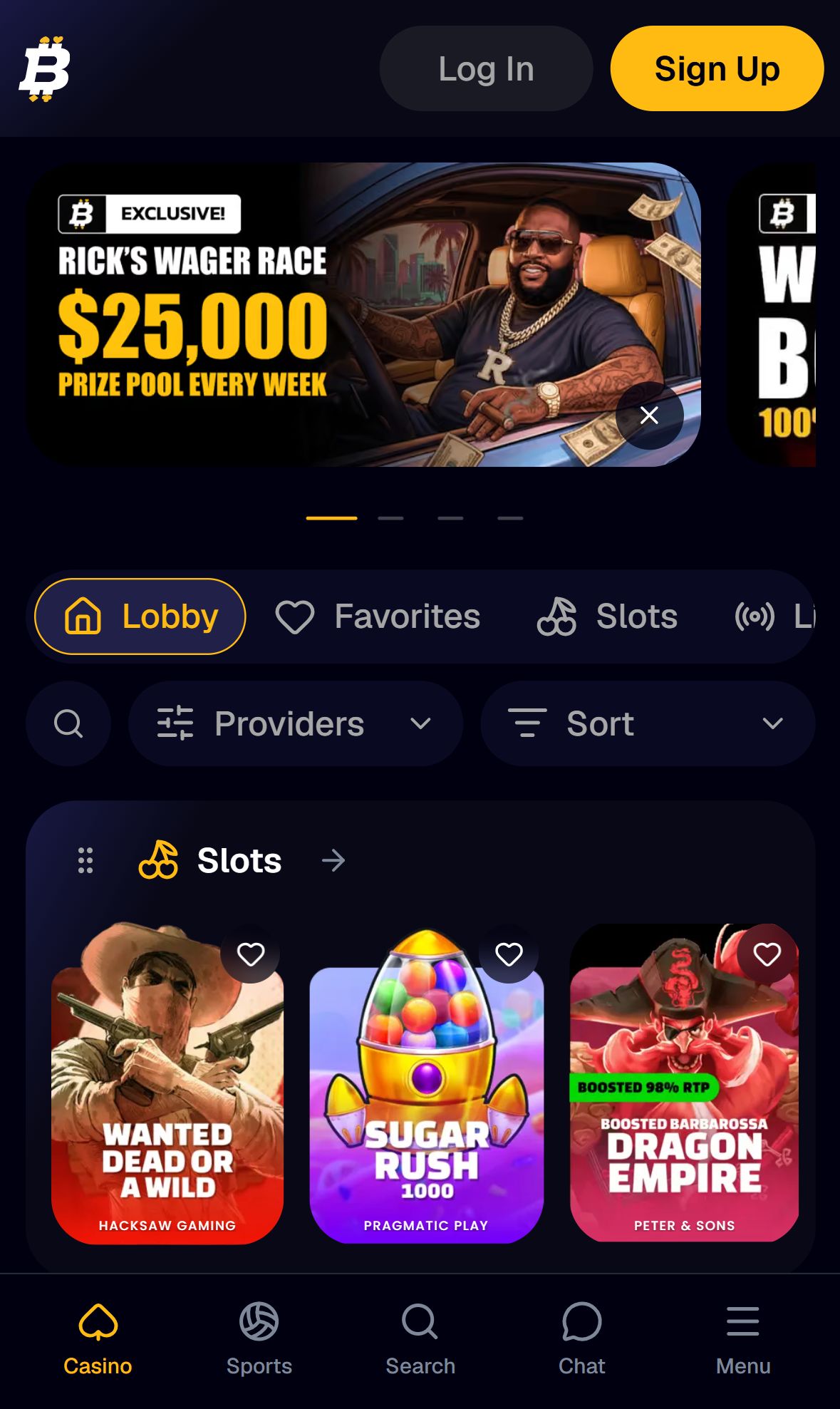 BitFortune — Homepage (Mobile)