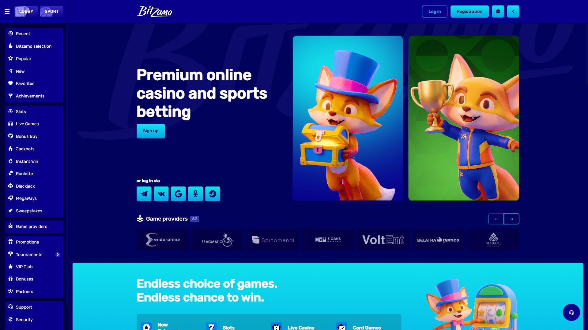 Bitzamo — Homepage (Desktop)