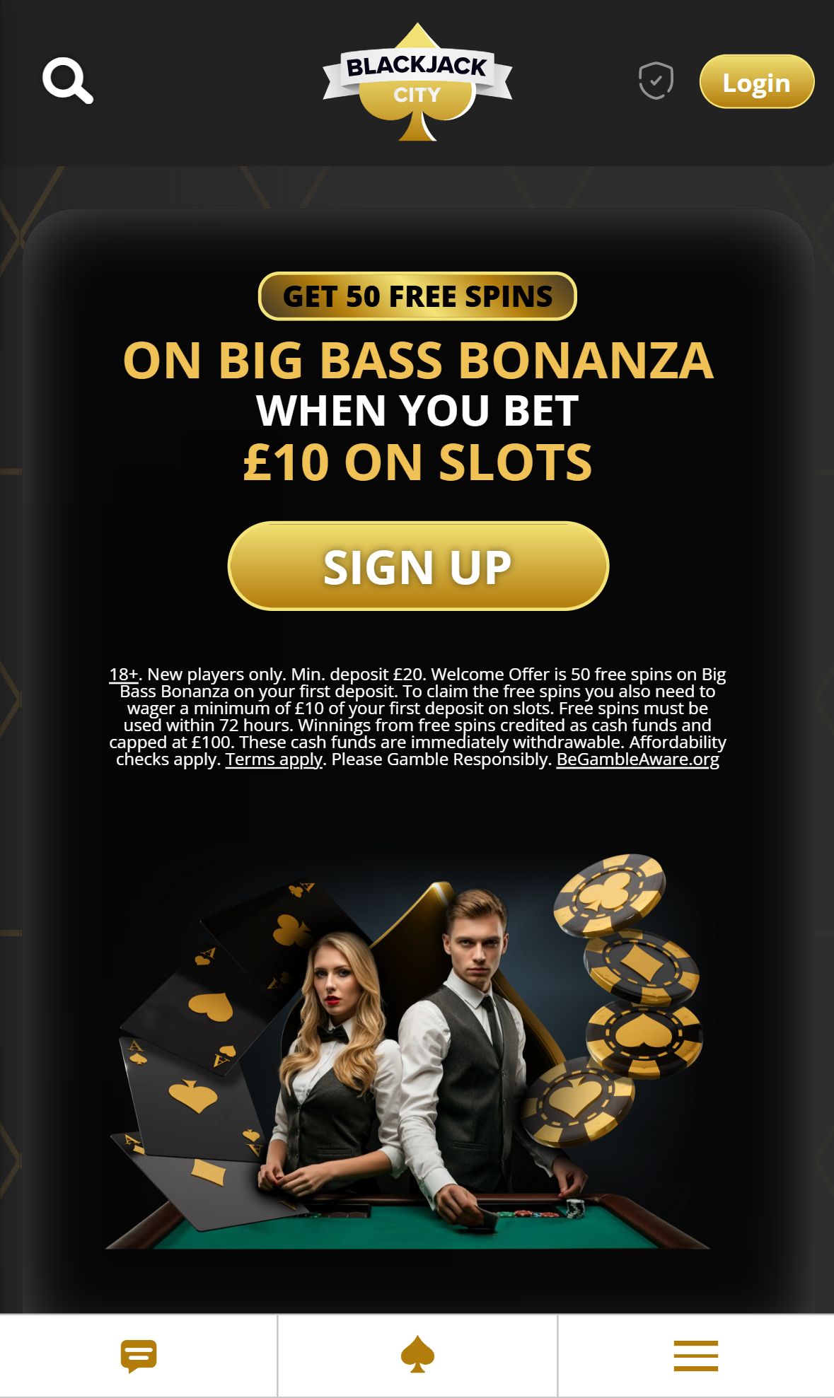Blackjackcity — Homepage (Mobile)