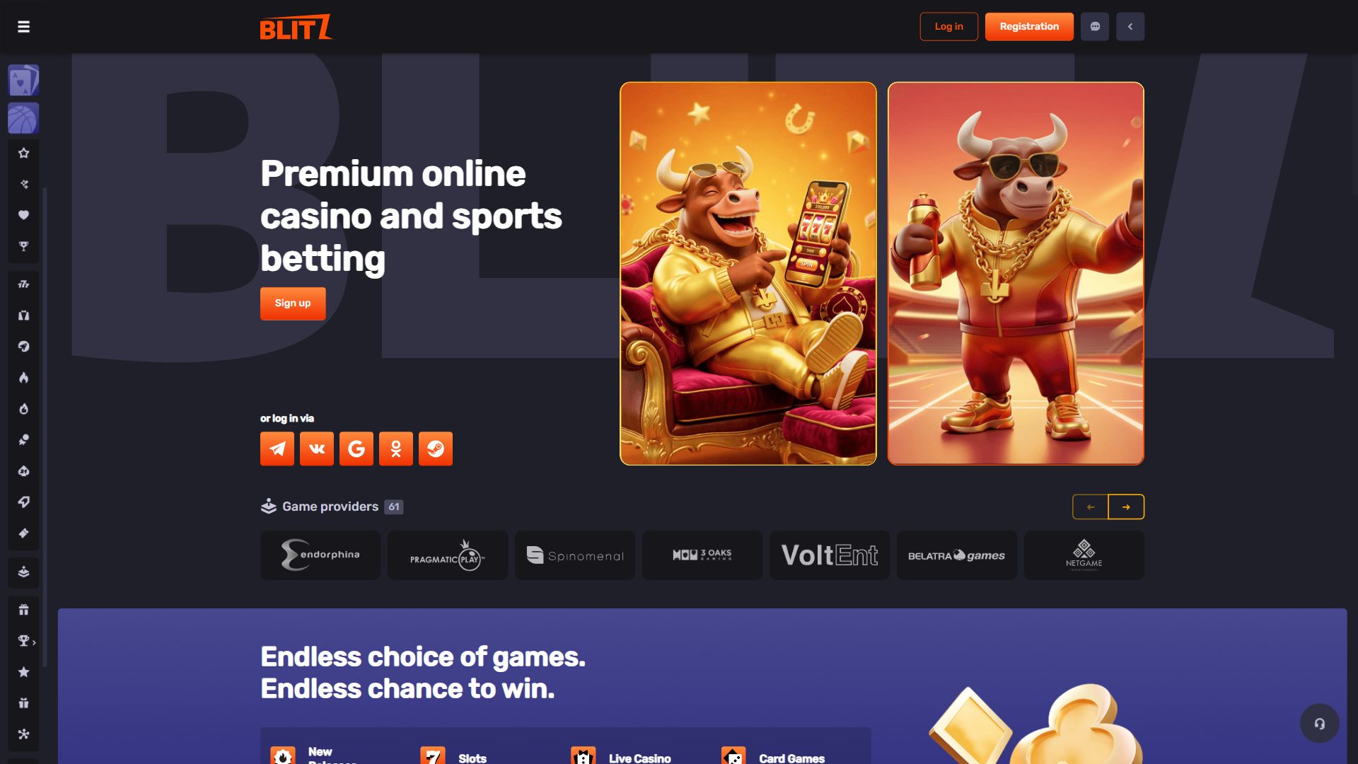 Blitz — Homepage (Desktop)