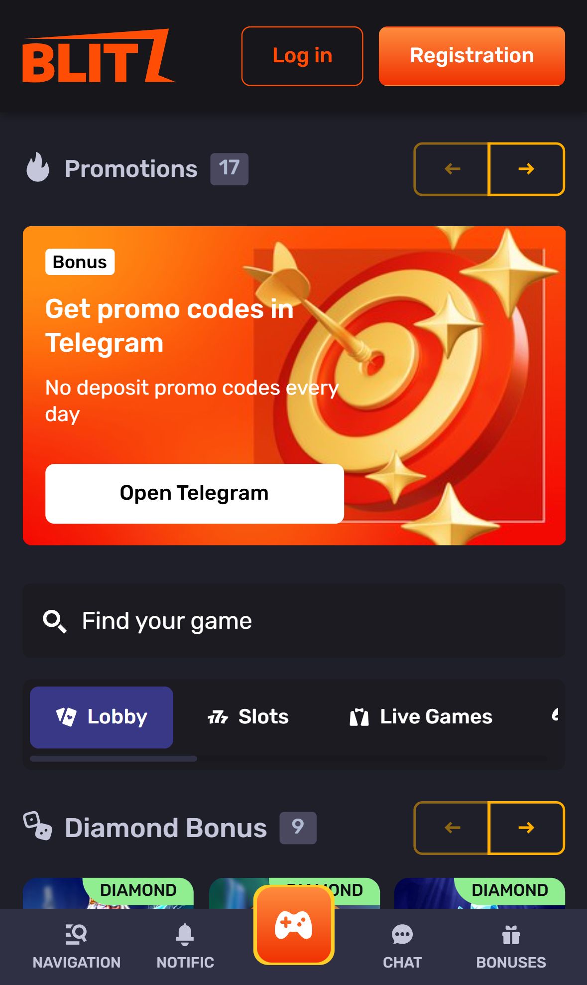 Blitz — Lobby (Mobile)