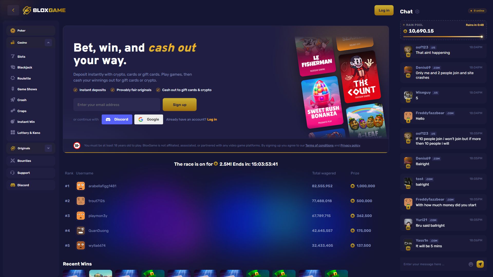 BloxGame — Homepage (Desktop)