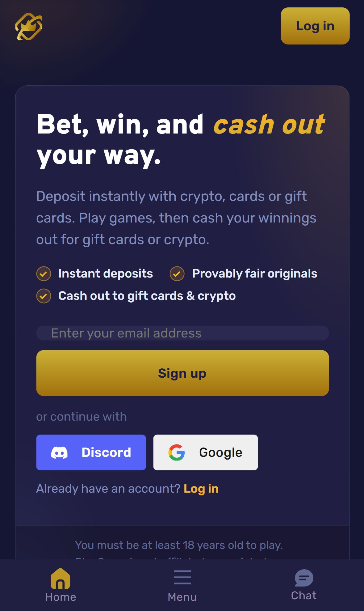 BloxGame — Homepage (Mobile)