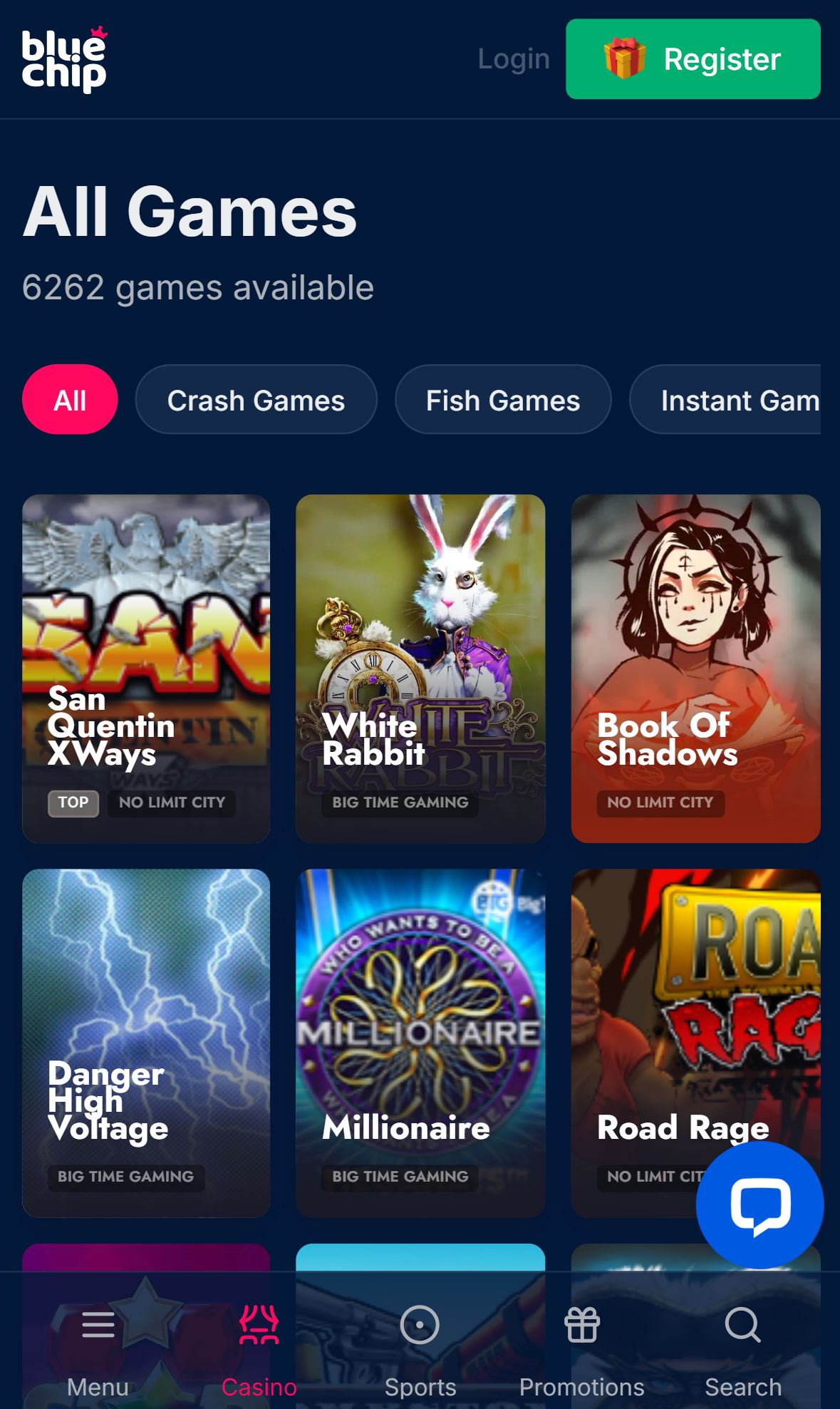 BlueChip — Lobby (Mobile)