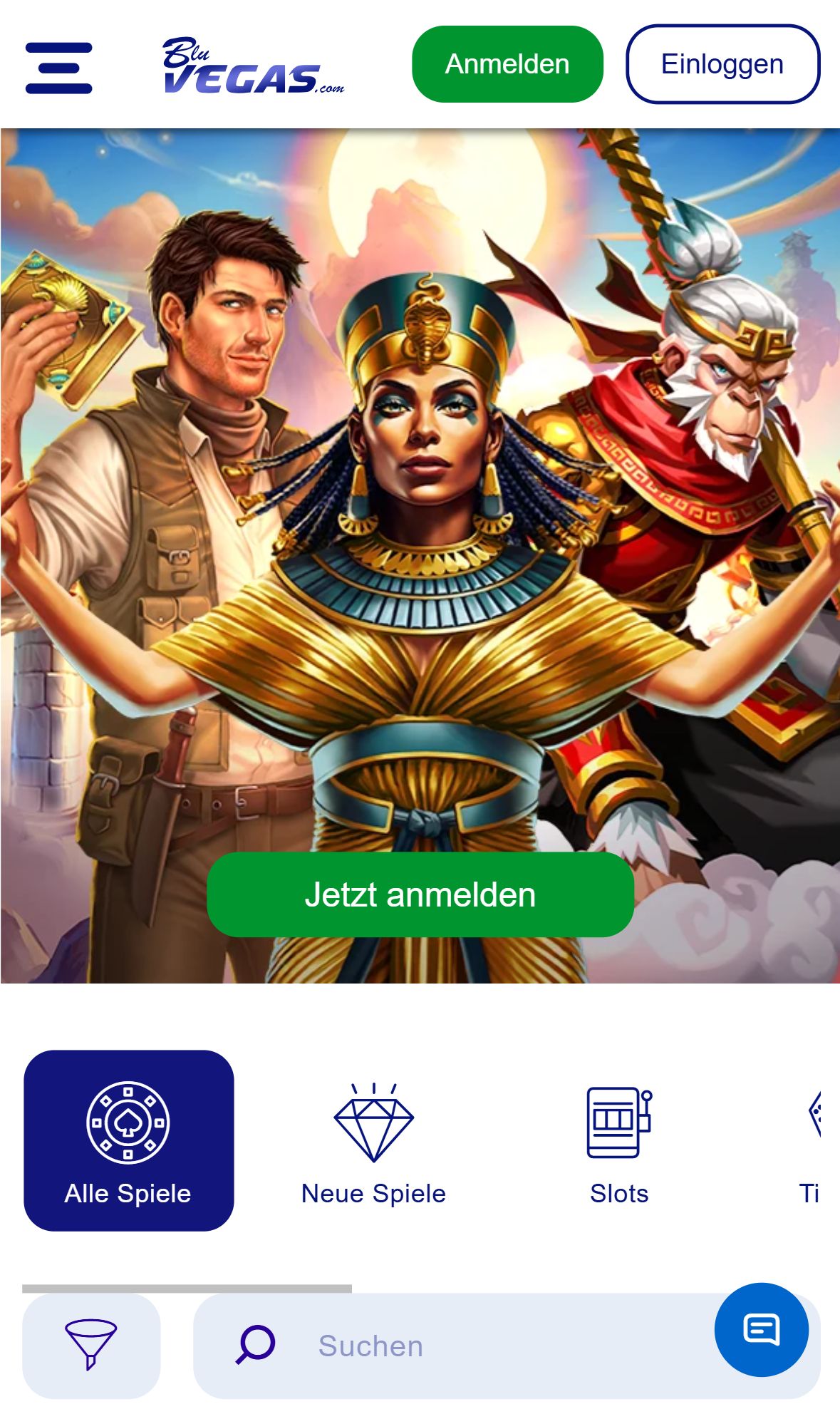 BluVegas — Lobby (Mobil)