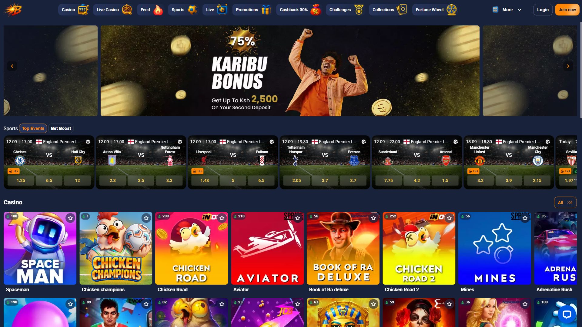 Boom888 — Homepage (Desktop)