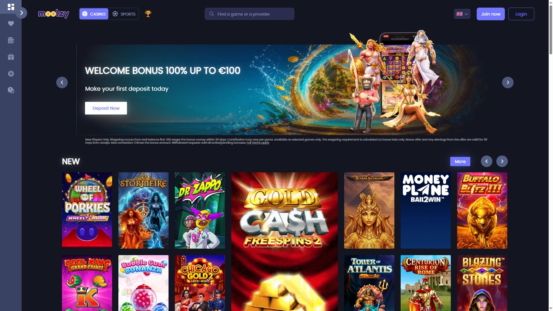 Moolzy — Homepage (Desktop)