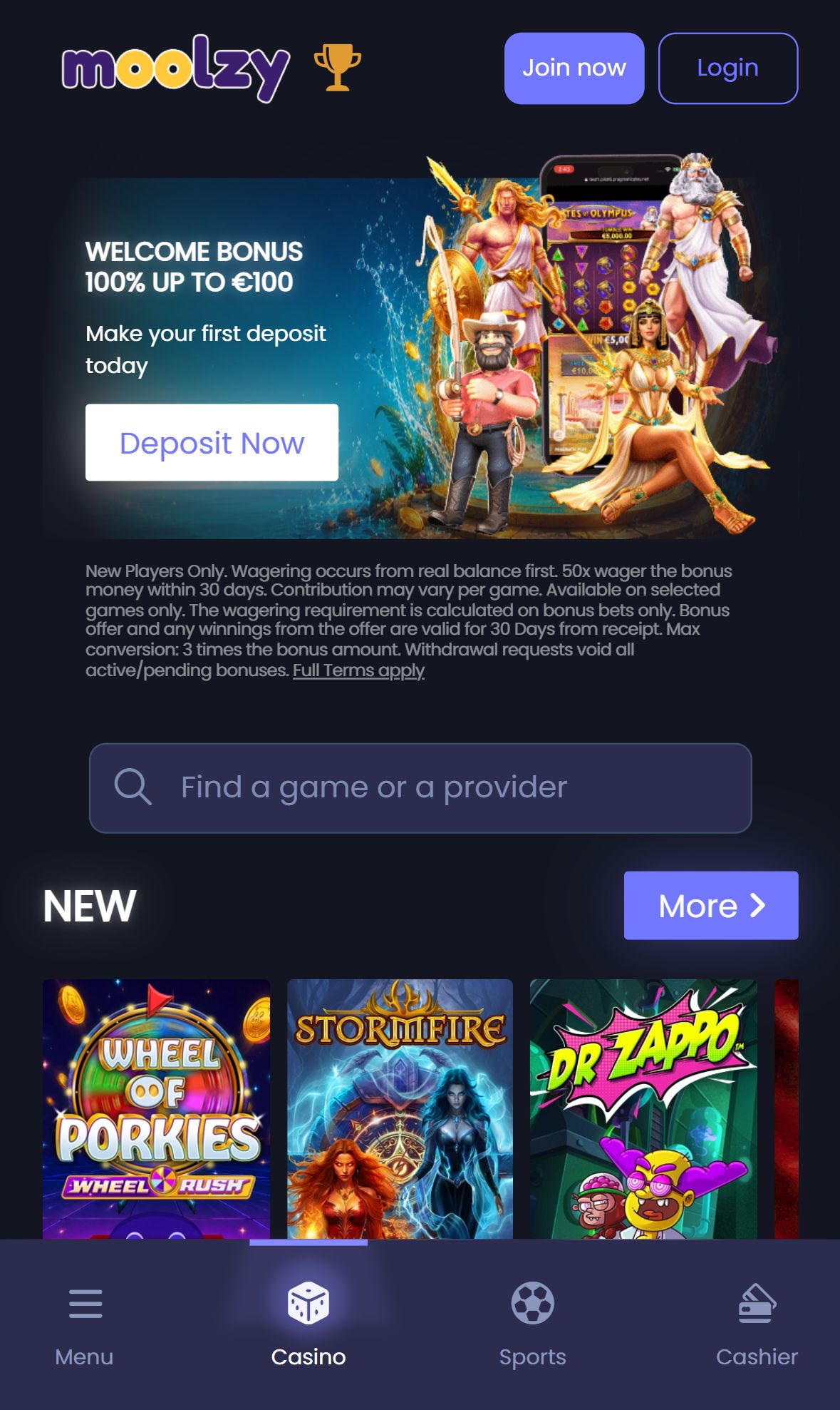 Moolzy — Homepage (Mobile)
