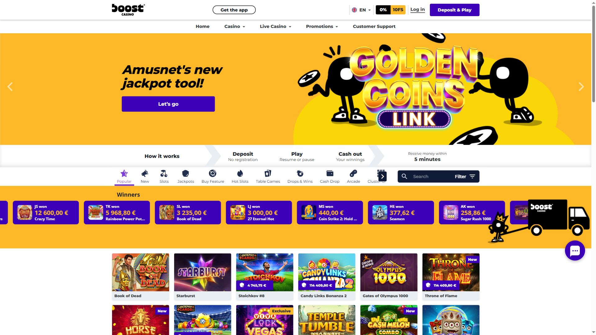 Boostcasino — Homepage (Desktop)