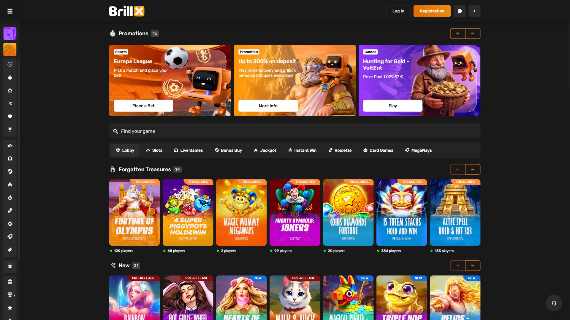 Brillx — Lobby (Desktop)