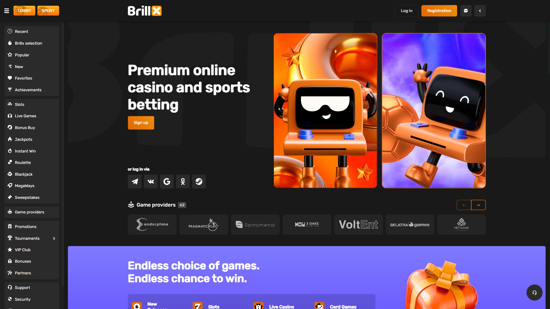 Brillx — Homepage (Desktop)