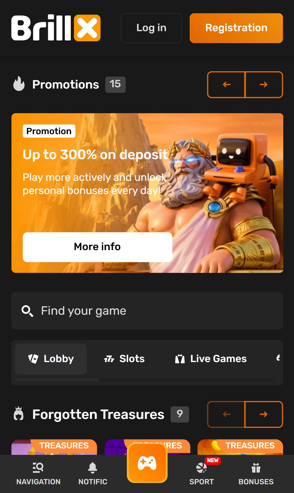 Brillx — Lobby (Mobile)