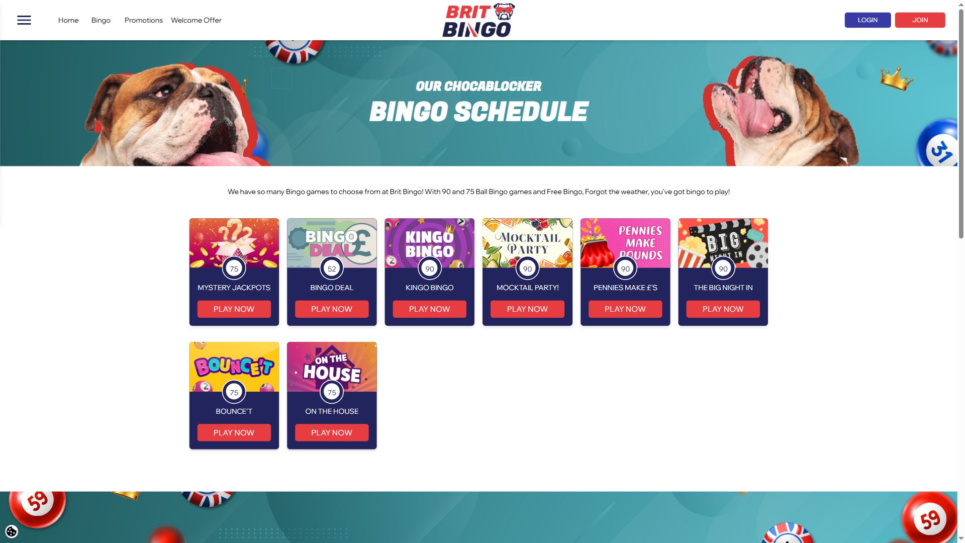 Brit Bingo — Lobby (Desktop)