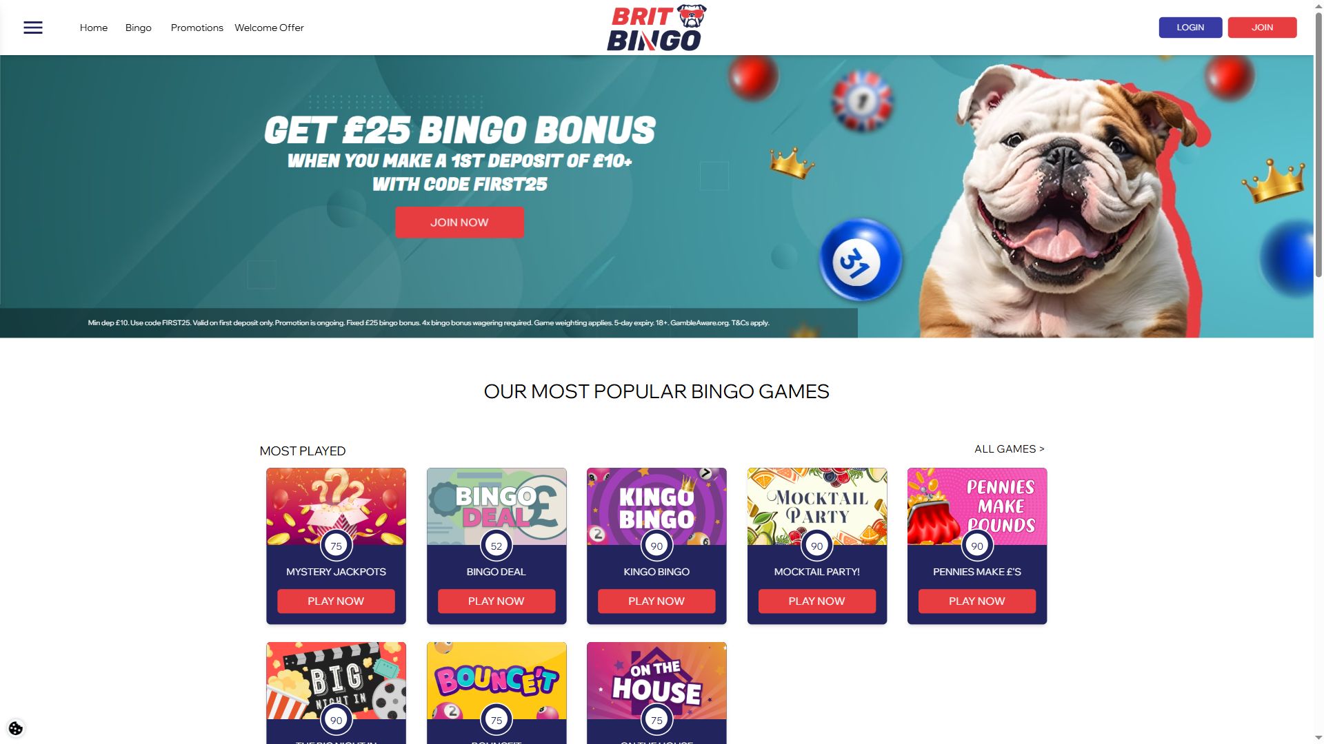 Brit Bingo — Homepage (Desktop)