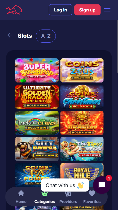 Buffalo Casino — Lobby (Mobile)