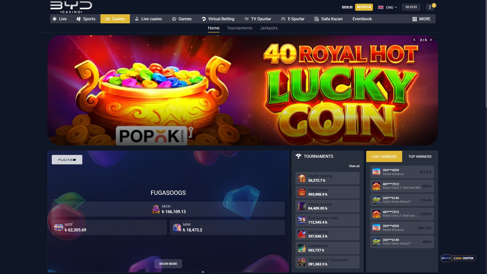 Bydcasino — Lobby (Desktop)