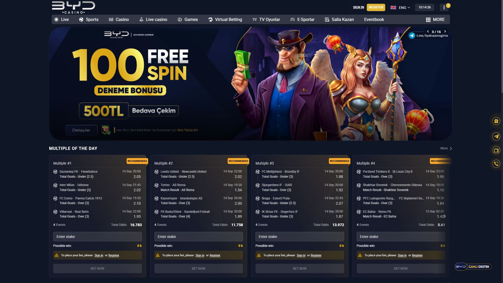 Bydcasino — Homepage (Desktop)