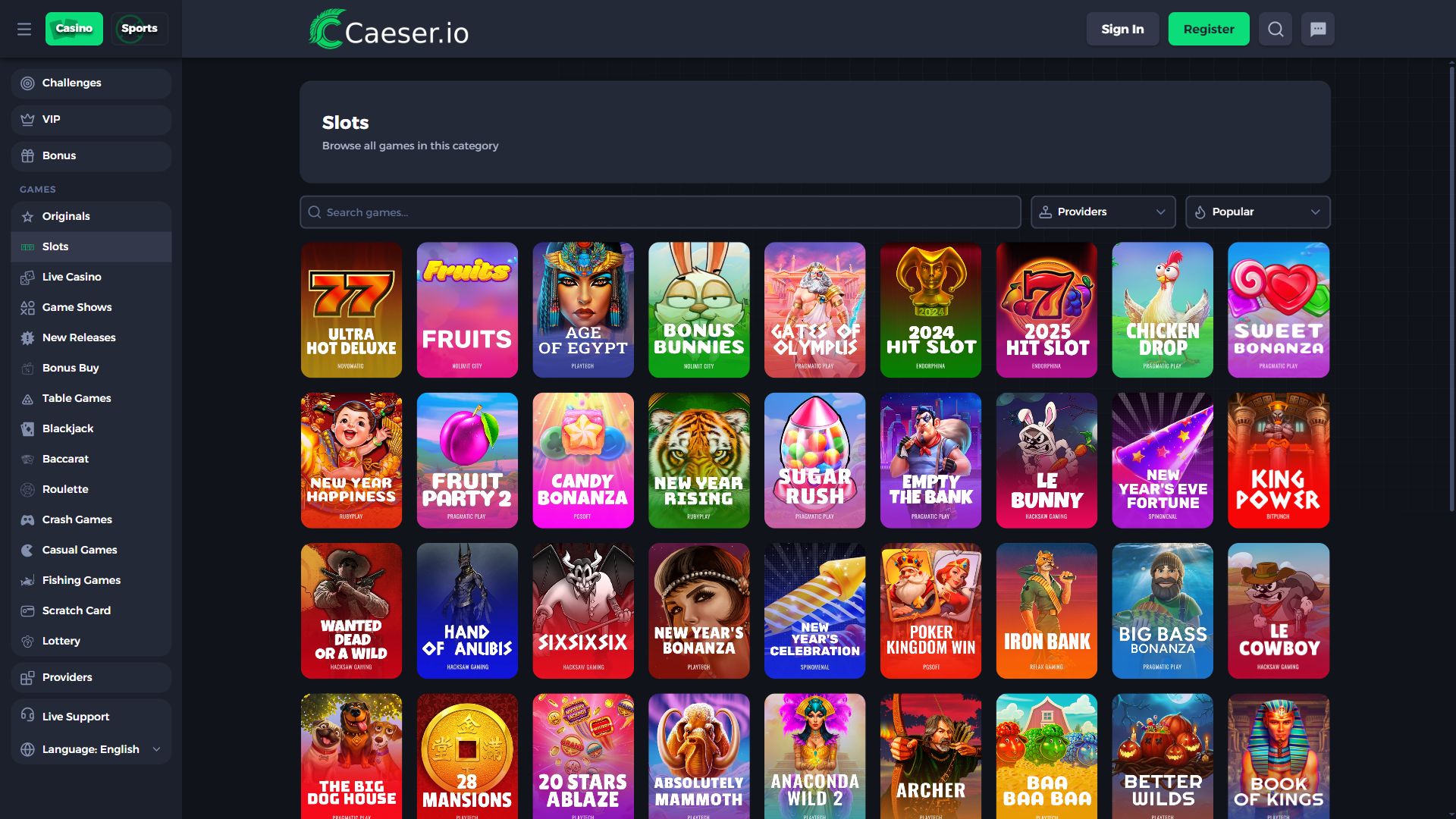 Caeser — Lobby (Desktop)