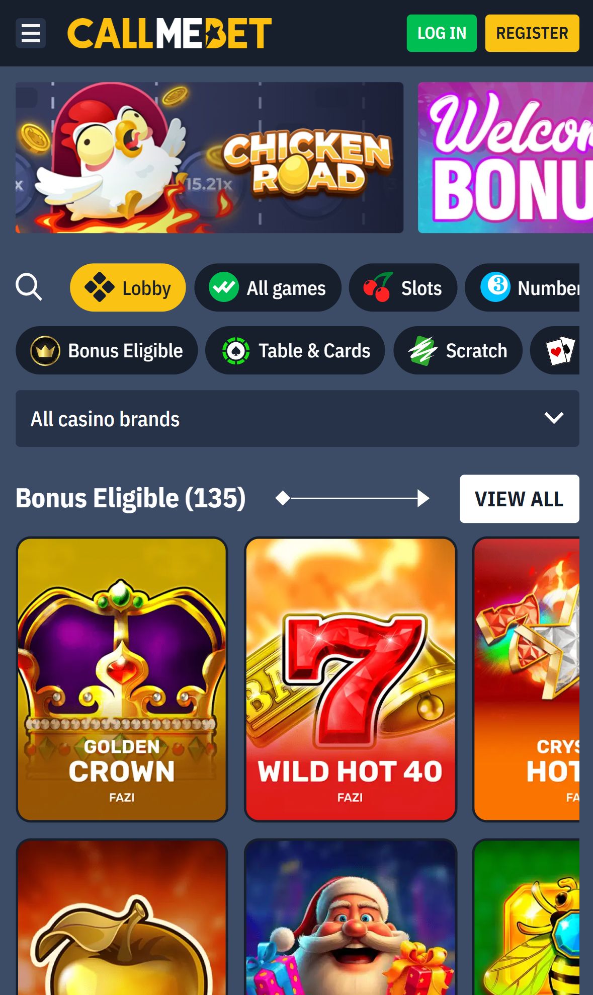 CallMeBet — Startseite (Mobil)
