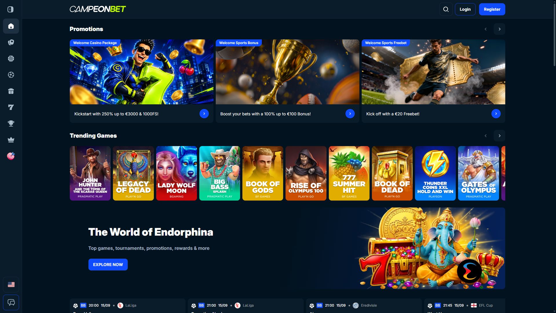 CampeonBet — Homepage (Desktop)