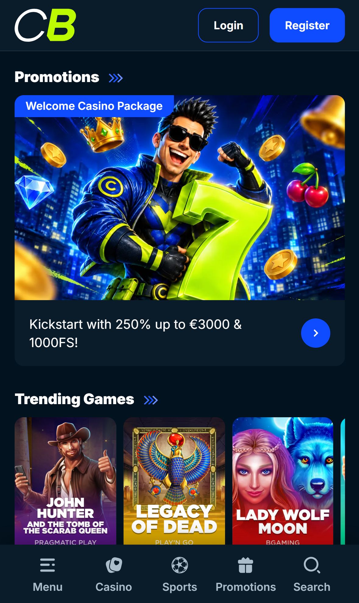 CampeonBet — Homepage (Mobile)
