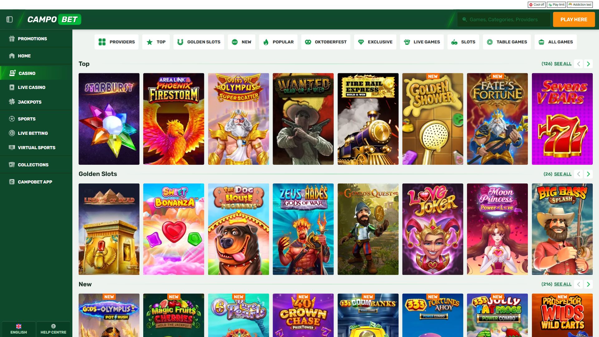 Campobet — Lobby (Desktop)