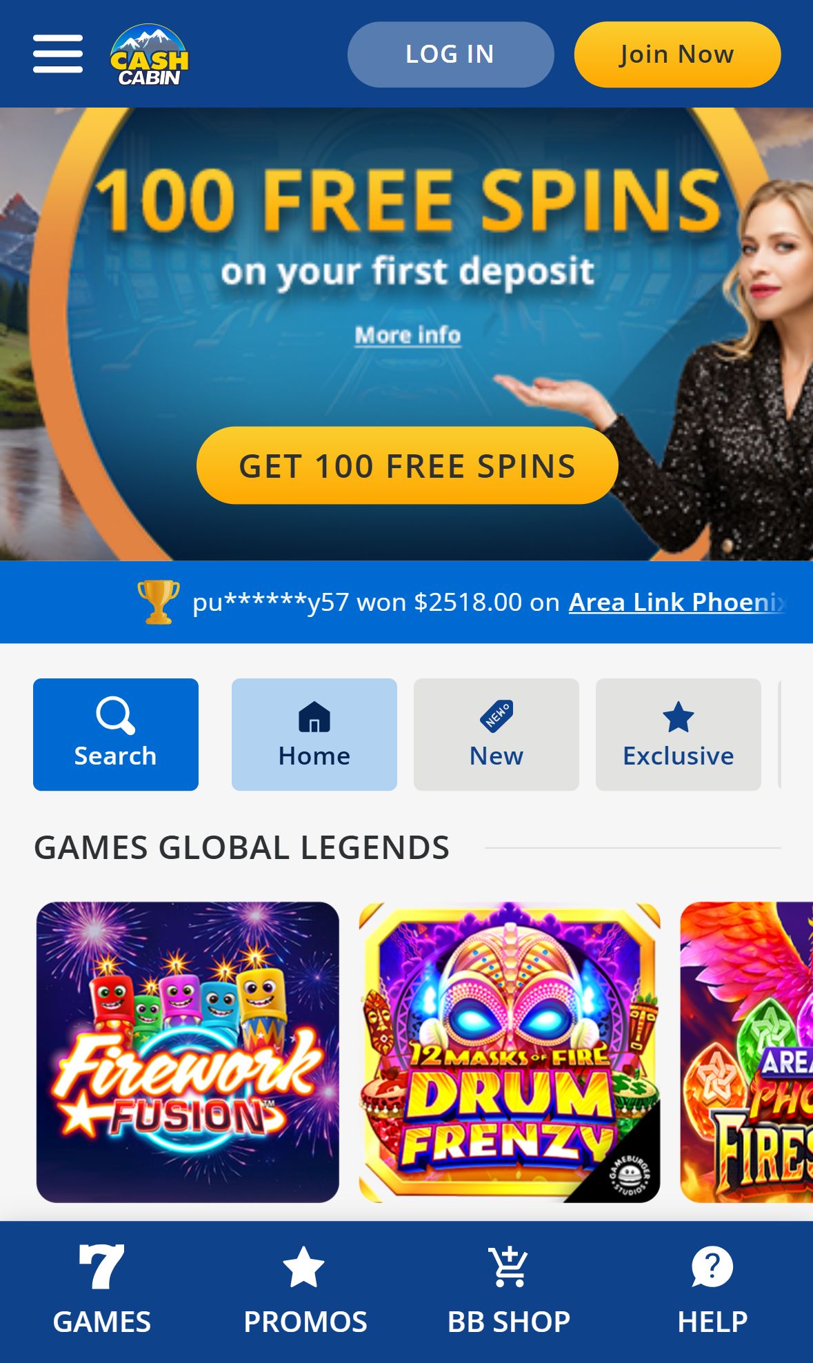 Cashcabin — Homepage (Mobile)