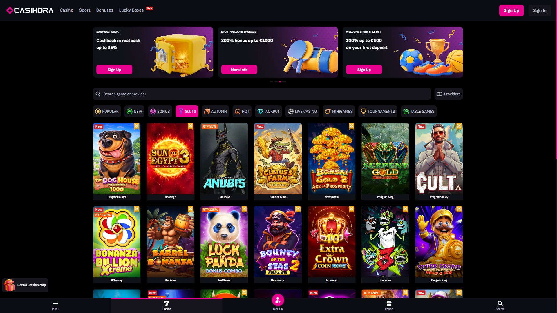 Casikora — Lobby (Desktop)