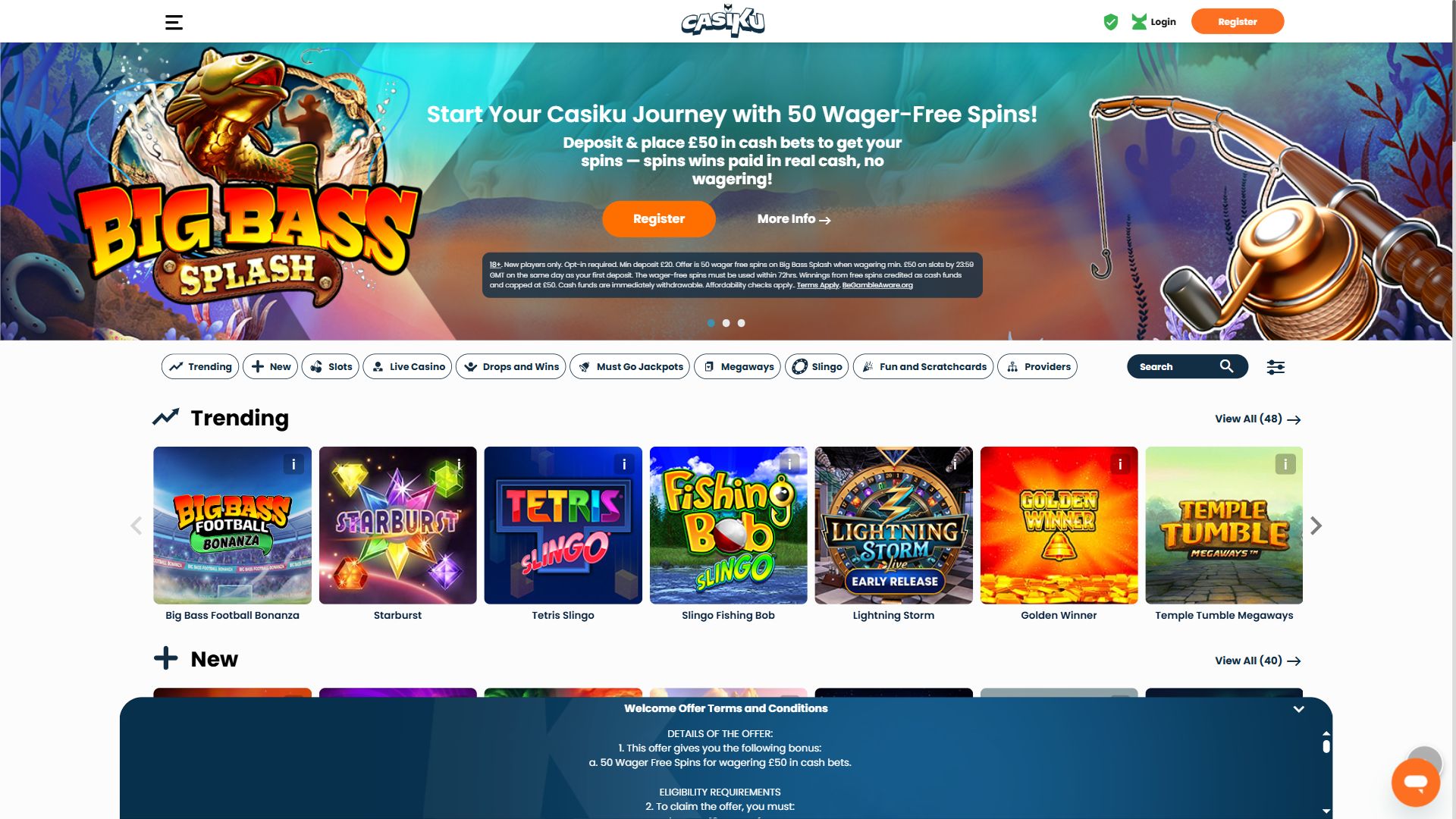 Casiku — Homepage (Desktop)