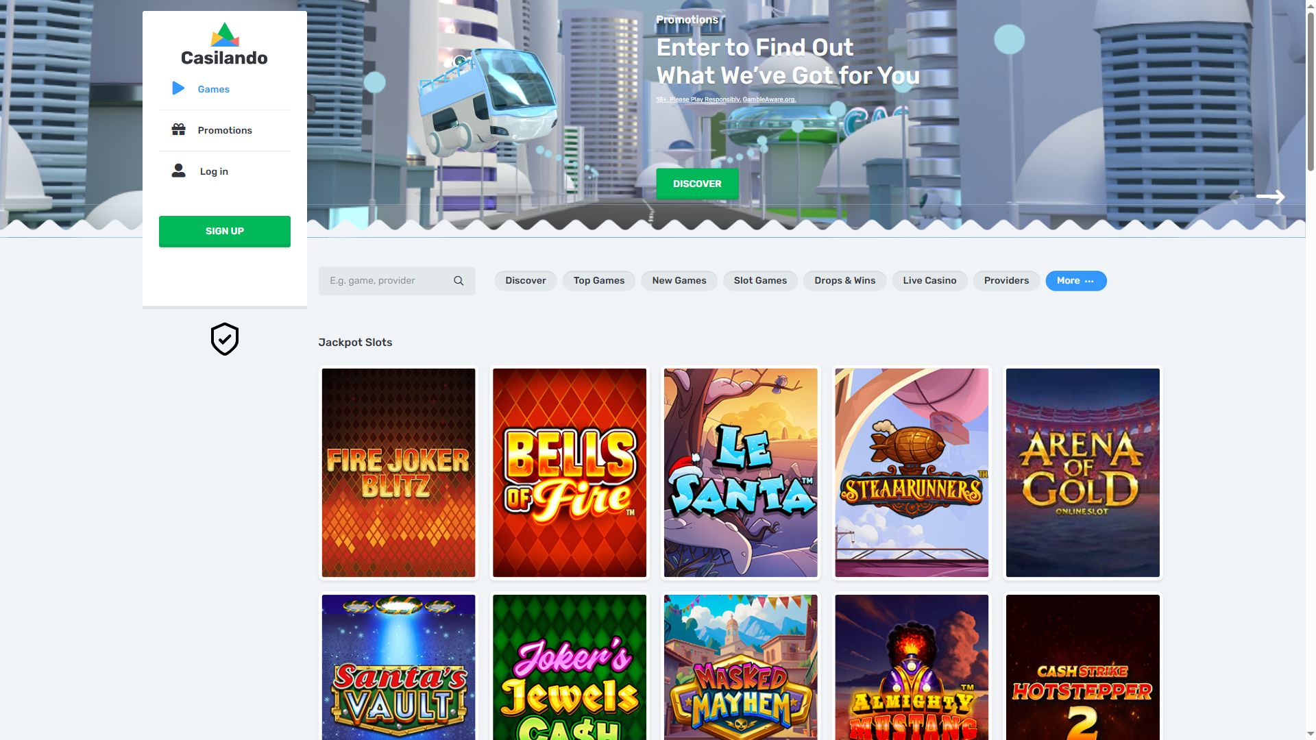 Casilando — Lobby (Desktop)