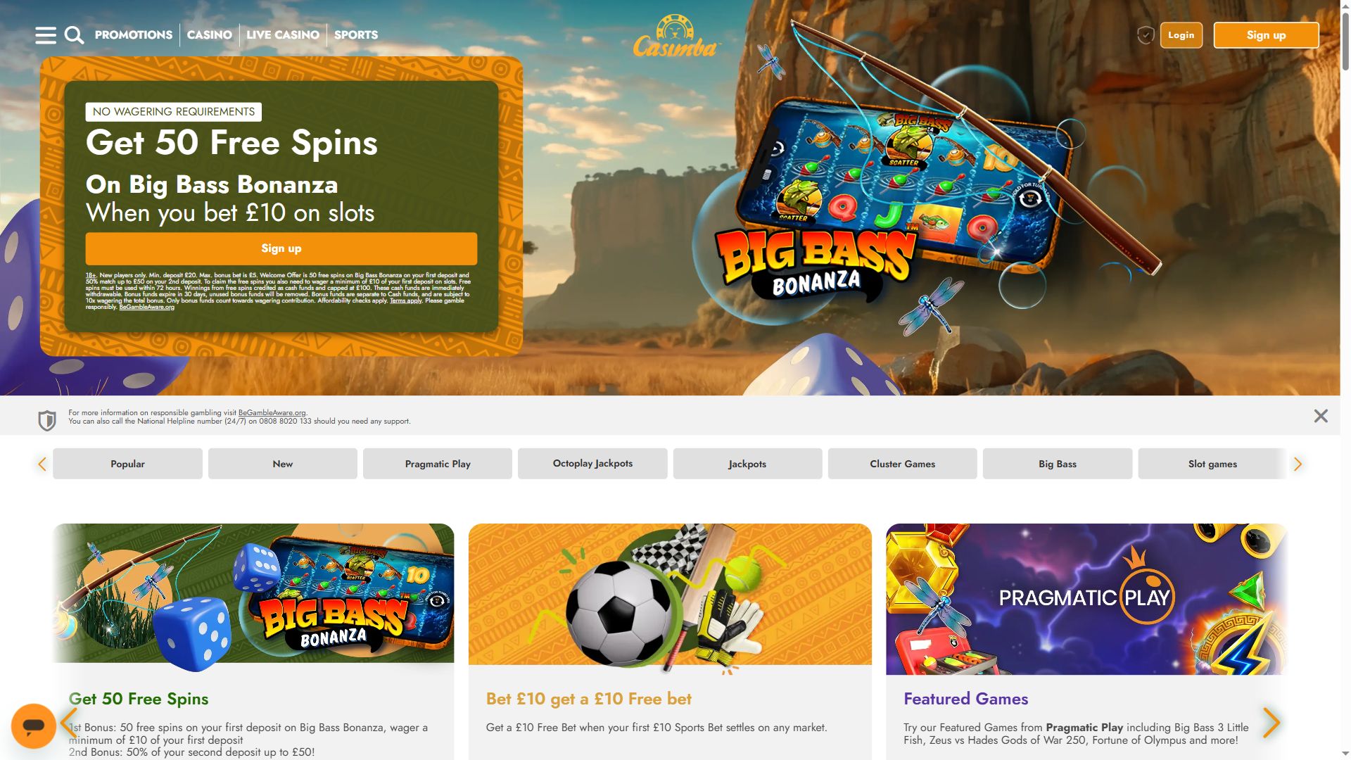 Casimba — Homepage (Desktop)
