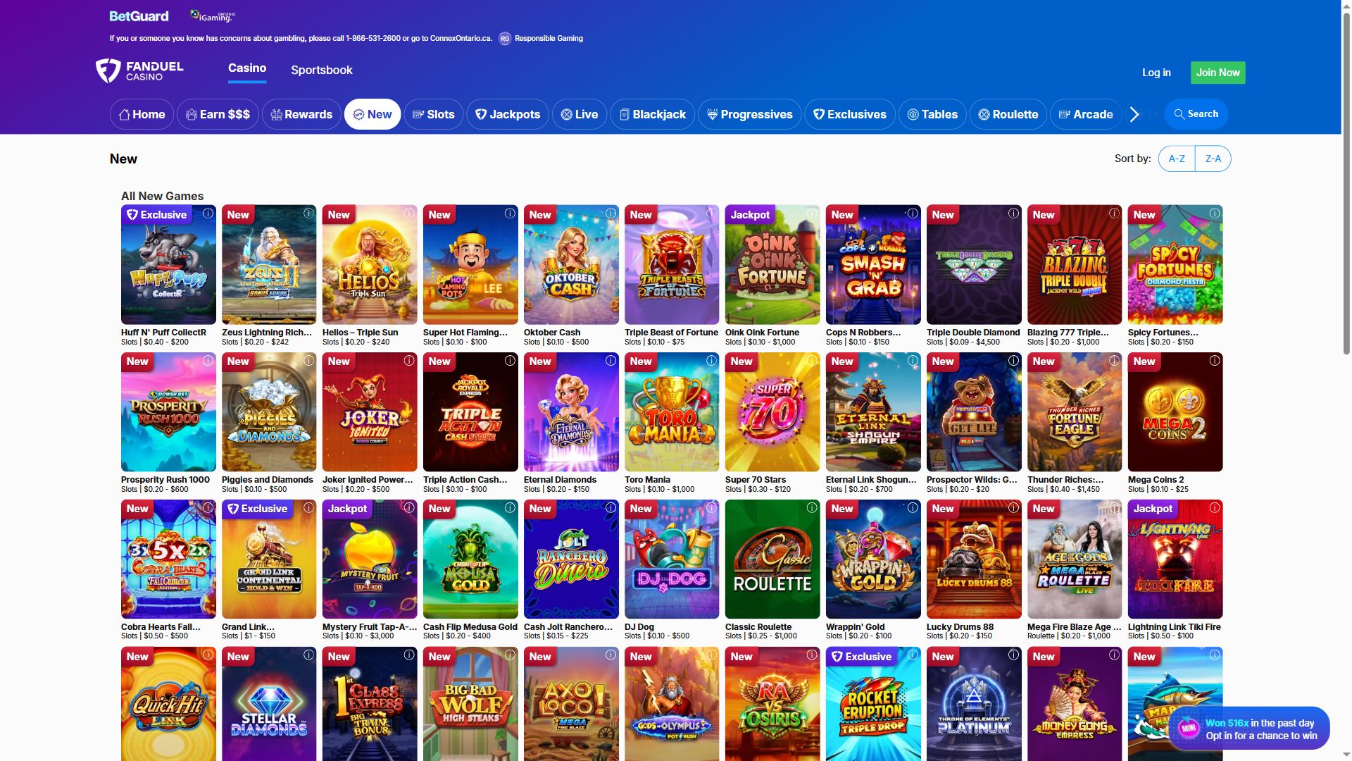 FanDuel Casino — Lobby (Desktop)