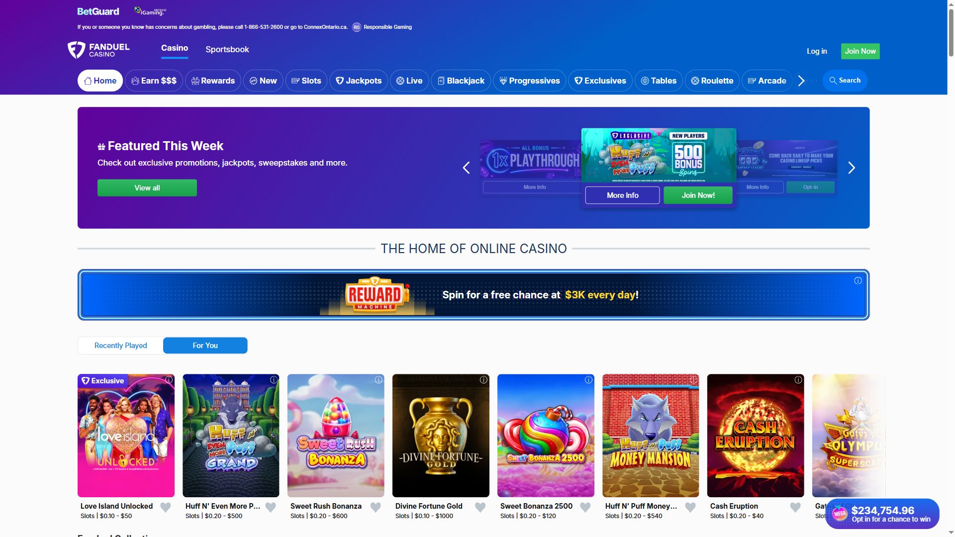 FanDuel Casino — Homepage (Desktop)