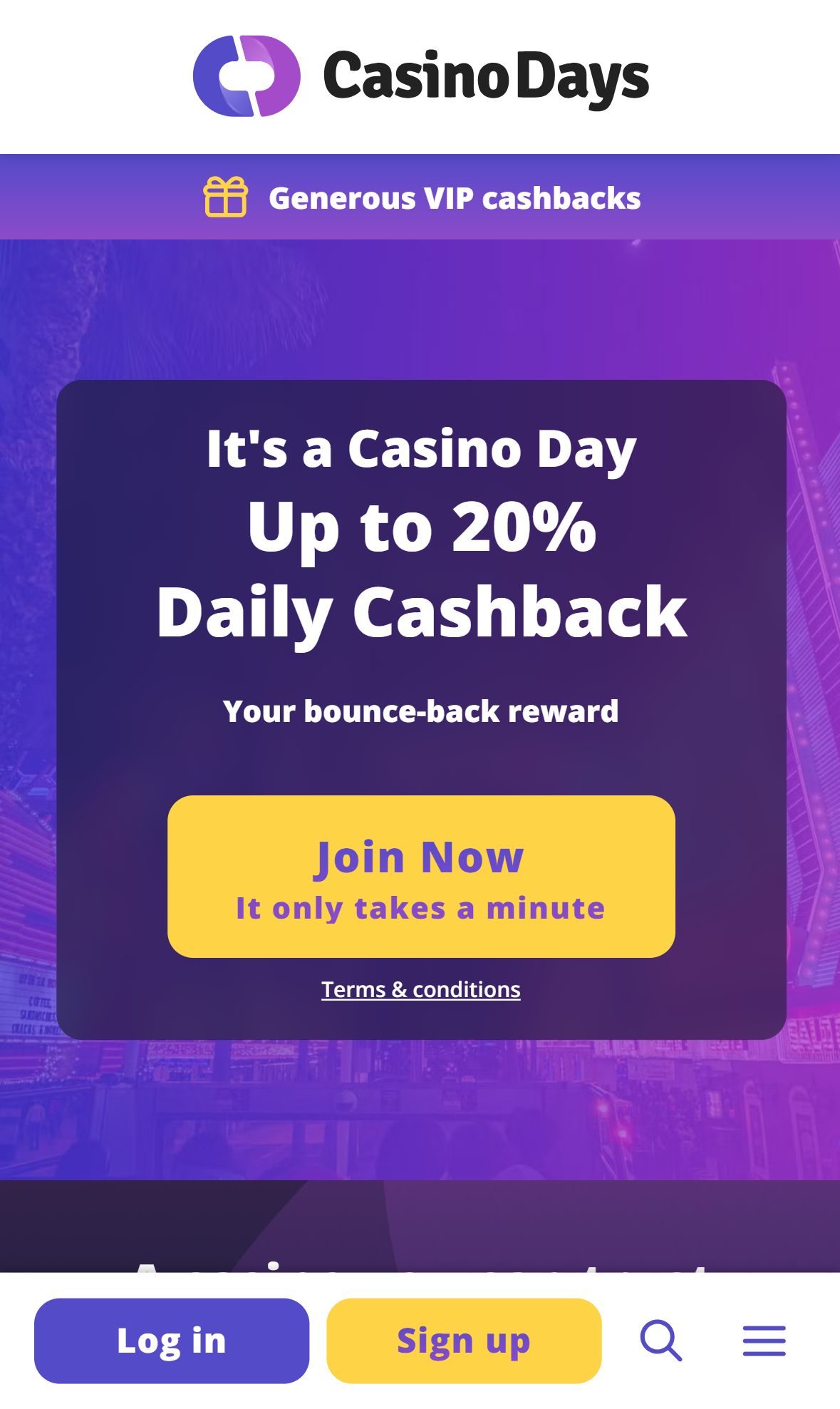 Casino Days — Homepage (Mobile)