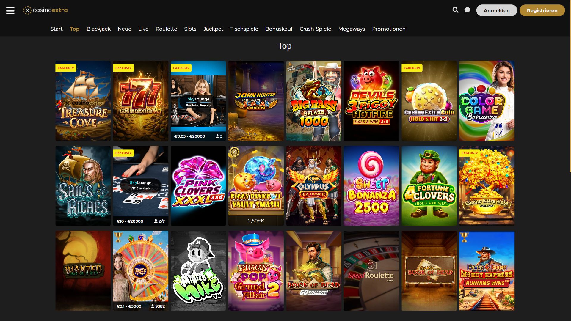 Casino Extra — Lobby (Desktop)